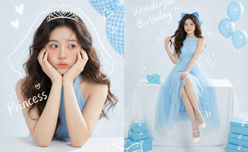 AI Girl:The Idol's Birthday: A Four-Panel Dream in Pastel Blue