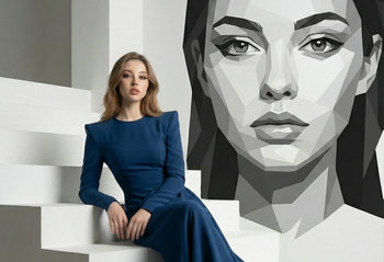 AI Pretty Girl: Blue Gown Editorial Prompt