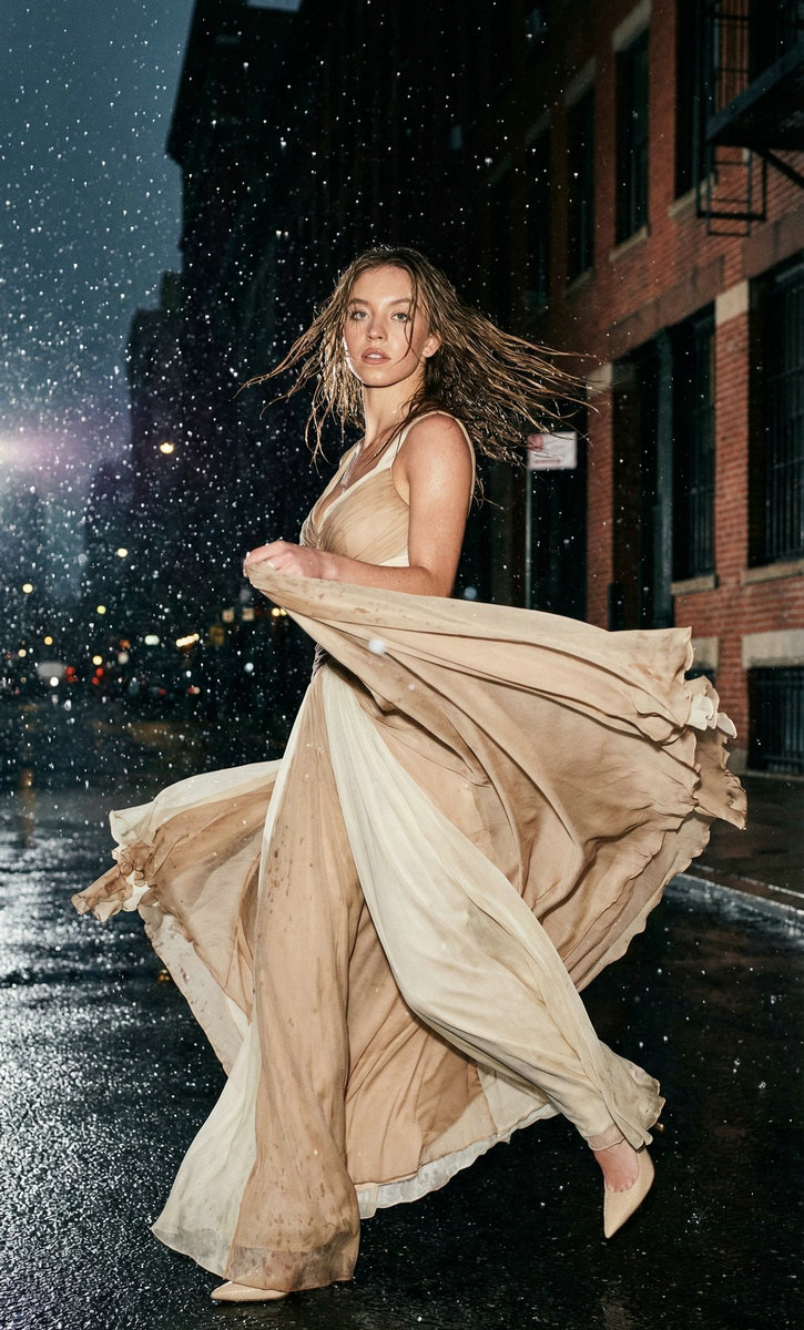 AI Pretty Girl: Frozen Rain Fashion Editorial 2