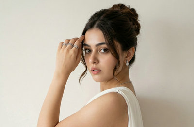 AI Pretty Girl Saree: Backless Editorial Portrait Prompt