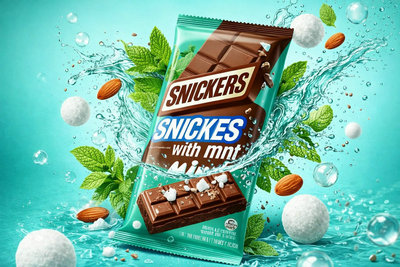 AI Mint Chocolate Trio: Snickers, Hershey's, Twix Product Prompts