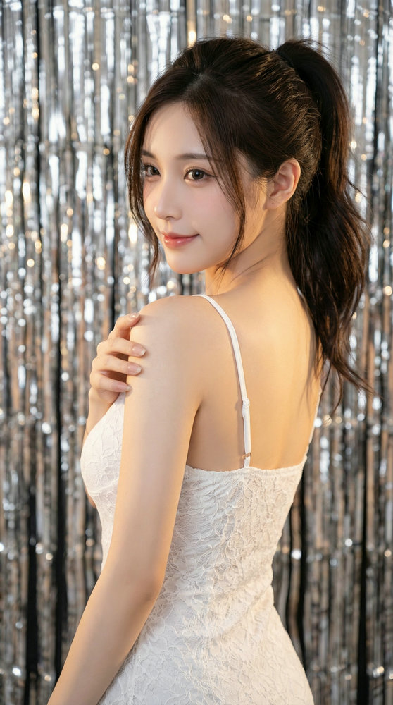 AI Pretty Girl Mosaic: High-Angle Warm Portrait 3