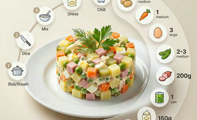 Borscht Recipe: Modern Magazine Infographic Prompt