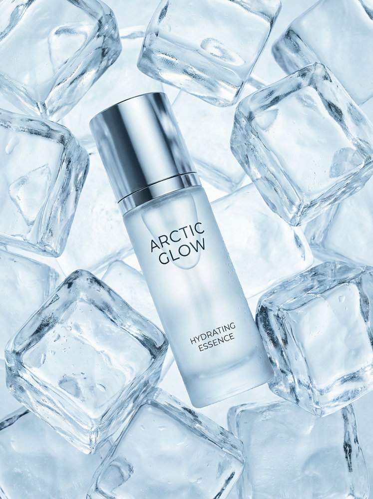 AI Luxury Cosmetic: Frozen Ice Block Product Photography